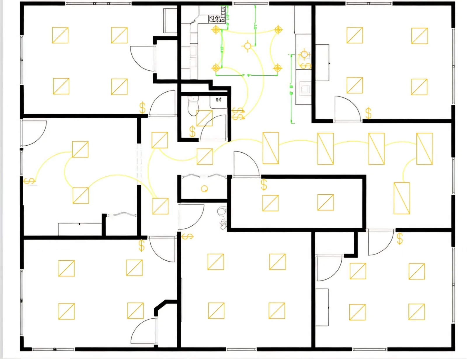 Optimisation de l’éclairage de bureaux. Implantation des luminaires et commandes.